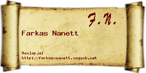 Farkas Nanett névjegykártya